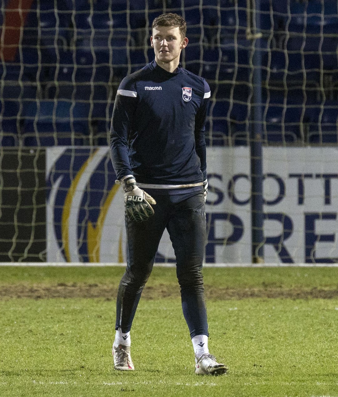 Picture - Ken Macpherson, Inverness. Ross County(1) v Motherwell(2). 27.01.21. New loan signing Ross County 'keeper Joe Hilton was on the bench.