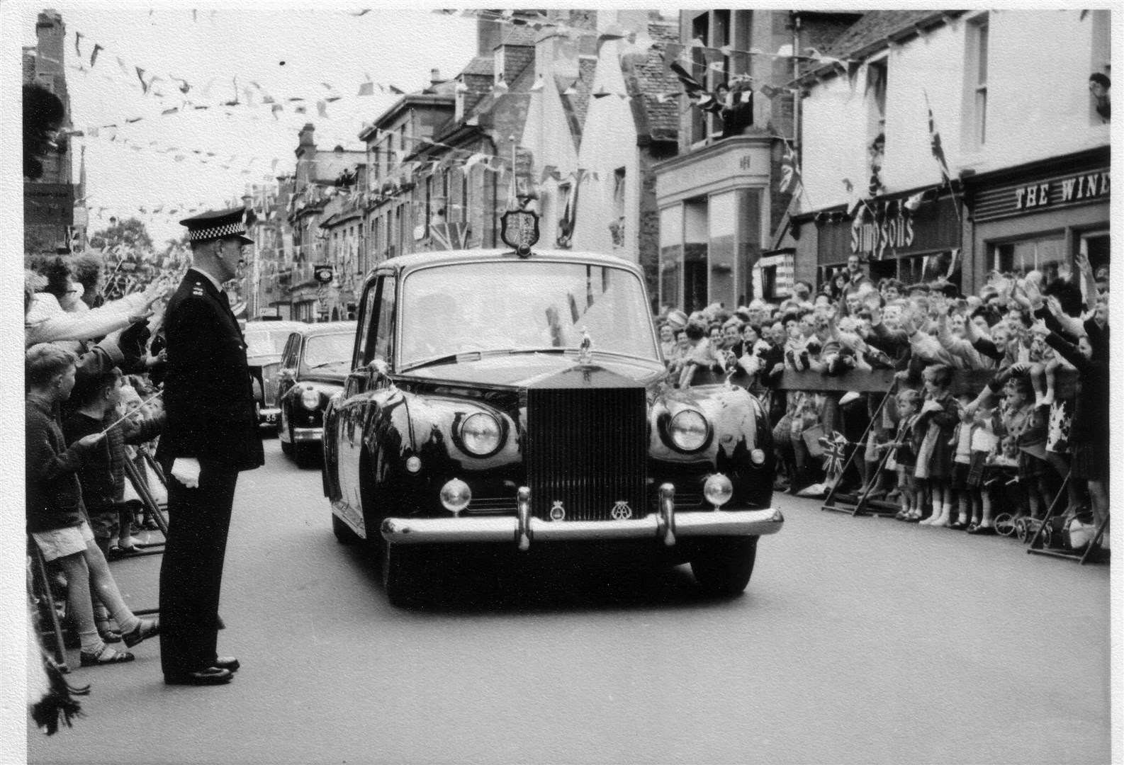 The Queen and Prince Philip heading through Dingwall. Picture: Dingwall Museum