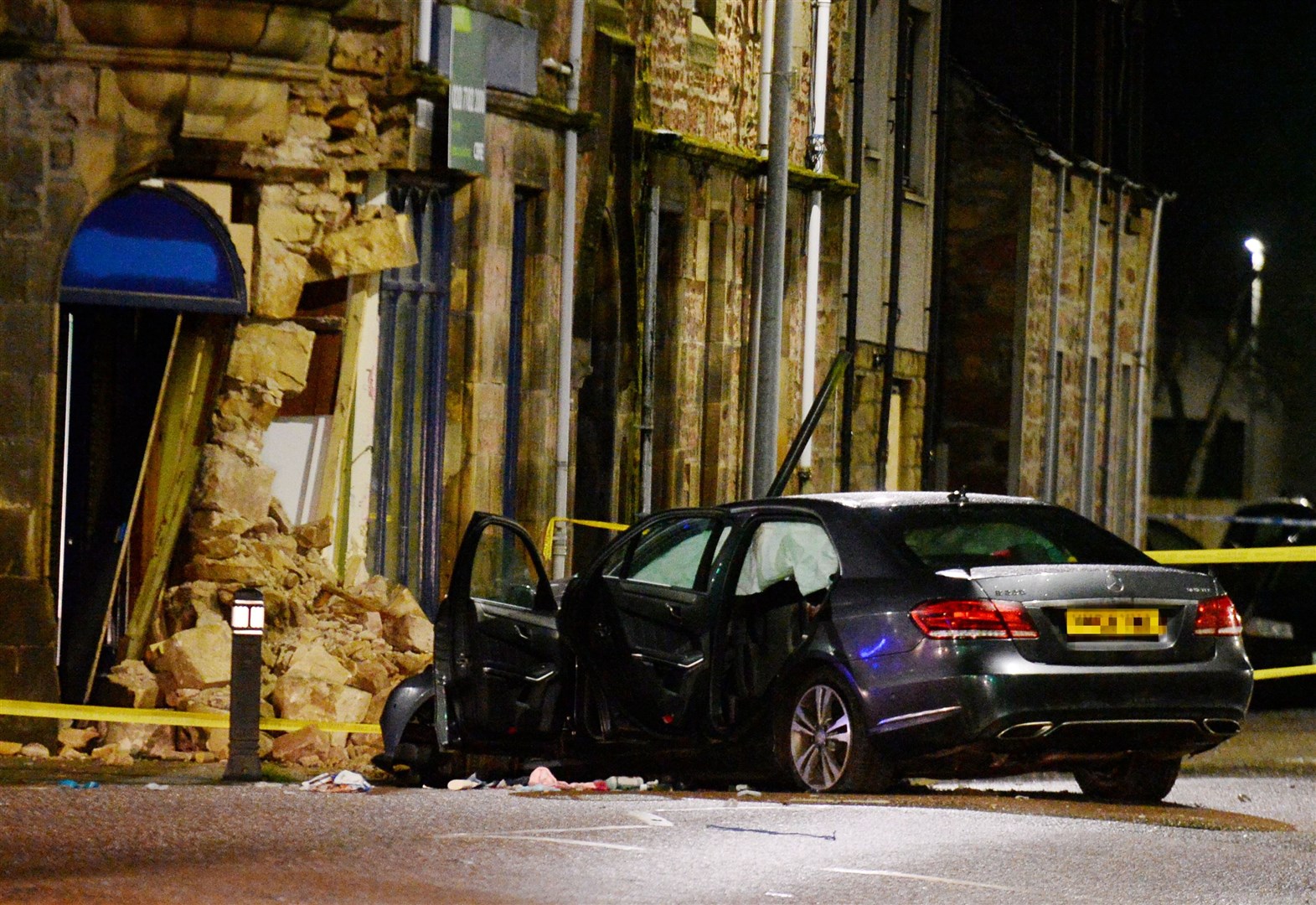 The car hit a building. Picture: Highland News and Media.