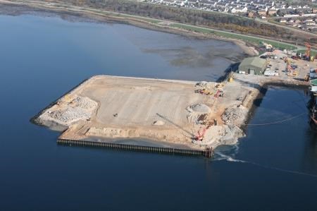 The Port of Cromarty firth is building out into the sea to provide more industrial space.