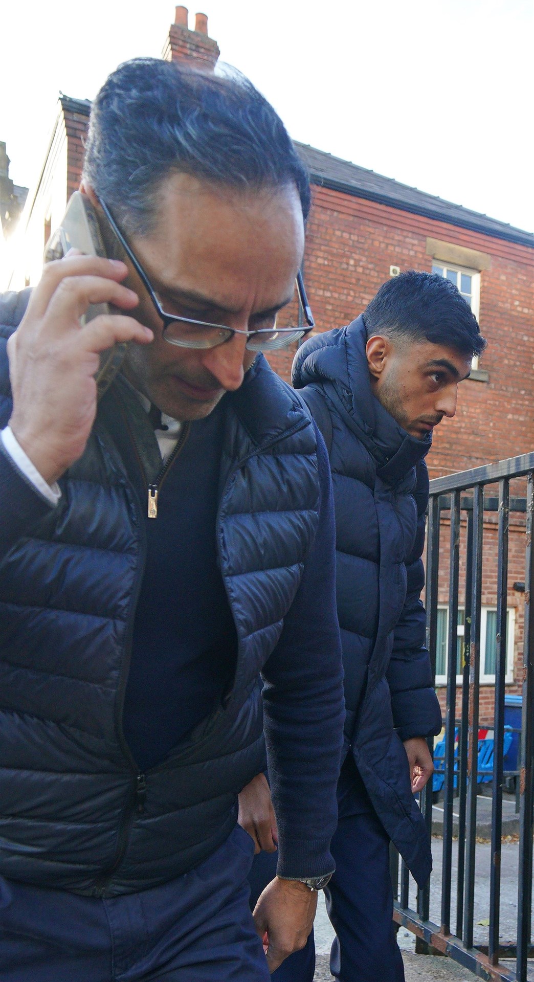 Adam Chowdhary (right) at Stockport Coroner’s Court where he gave evidence at the inquest into the death of Yousef Makki (Peter Byrne/PA)