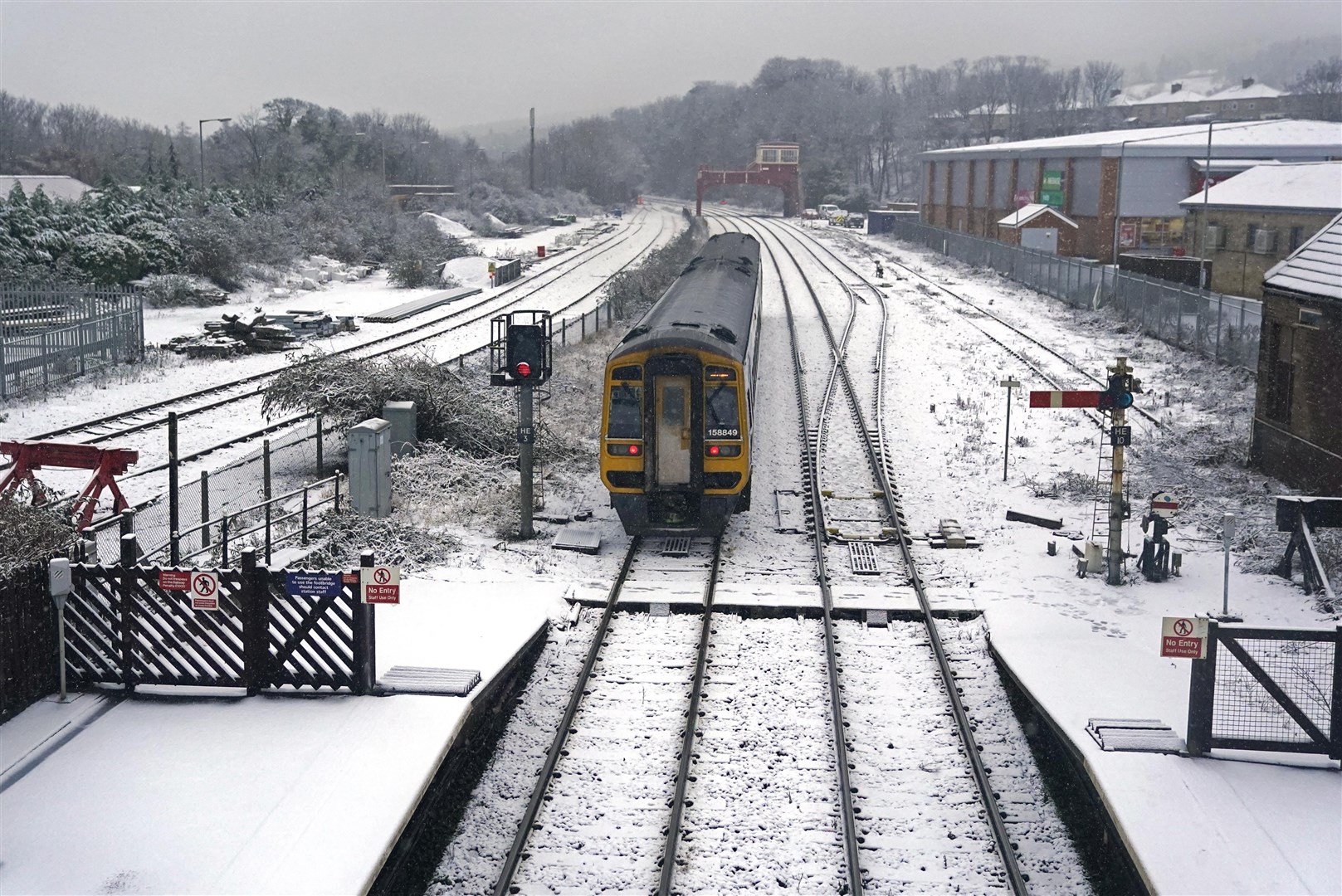 A train arrives at Hexham train station, Northumberland (Owen Humphreys/PA)