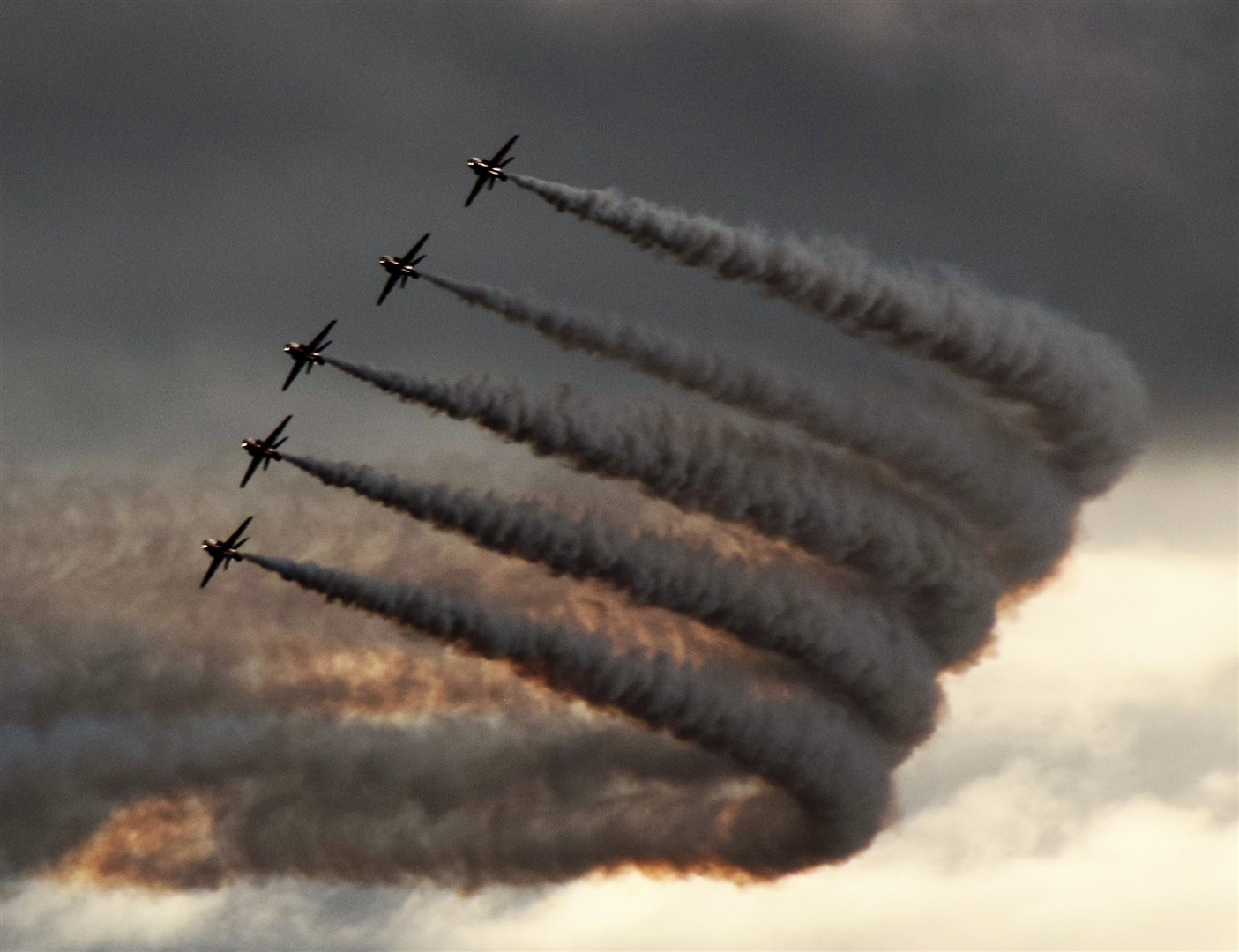 The Red Arrows made for a spectacular sight in the skies above Tain on Tuesday morning. Picture: Philip Murray.