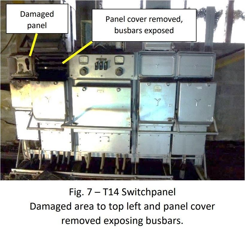 Switchpanel showing damaged area to top left .