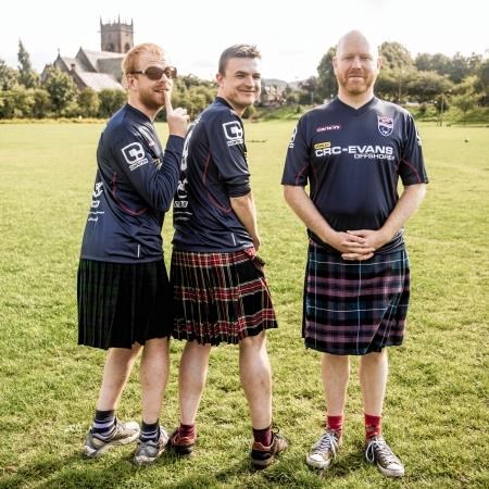 Three of the five Ross lads who are to run a marathon French style, from left. Steven Higgs, Michael Munro and Michael MacLennan, in aid of the children's hospice.