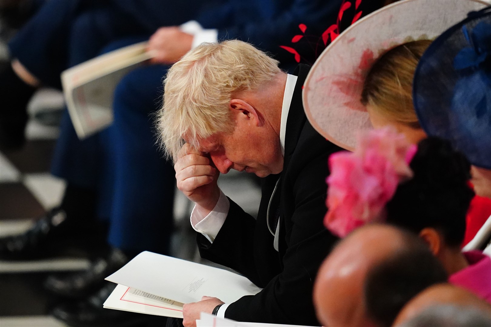 Boris Johnson during the national service of thanksgiving at St Paul’s Cathedral (Victoria Jones/PA)