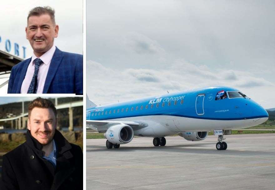 Inverness Airport general manager, Graeme Bell (top) and Michael Golding, chief executive of Visit Inverness Loch Ness have welcomed the planned additional daily connections to Amsterdam.