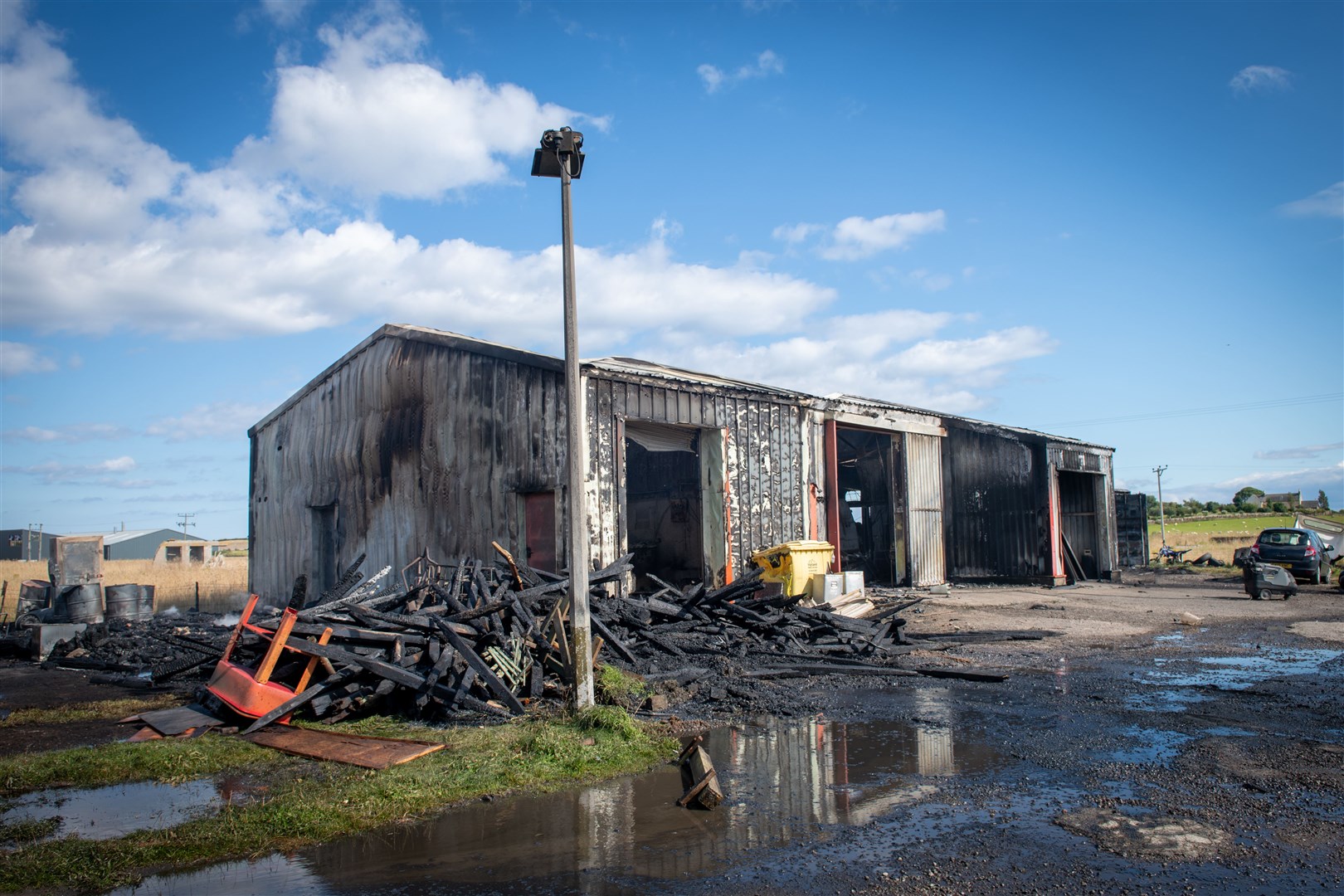 Fire engines tackling blaze at Ross-shire industrial estate.