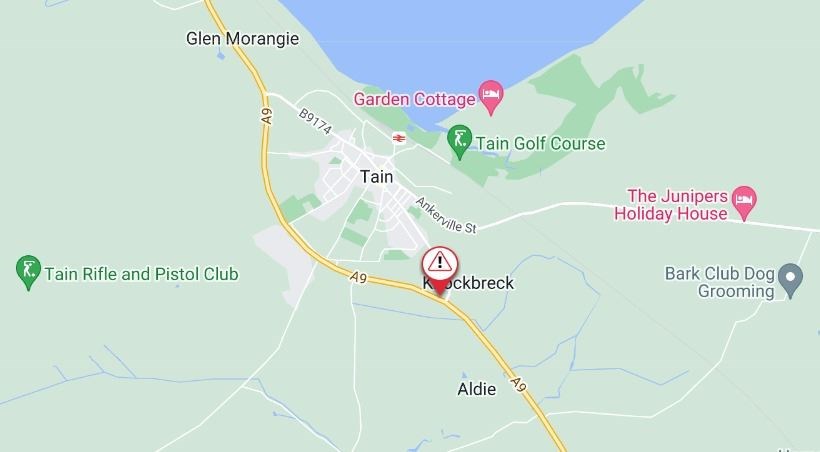 The car collision took place this morning near Tain.