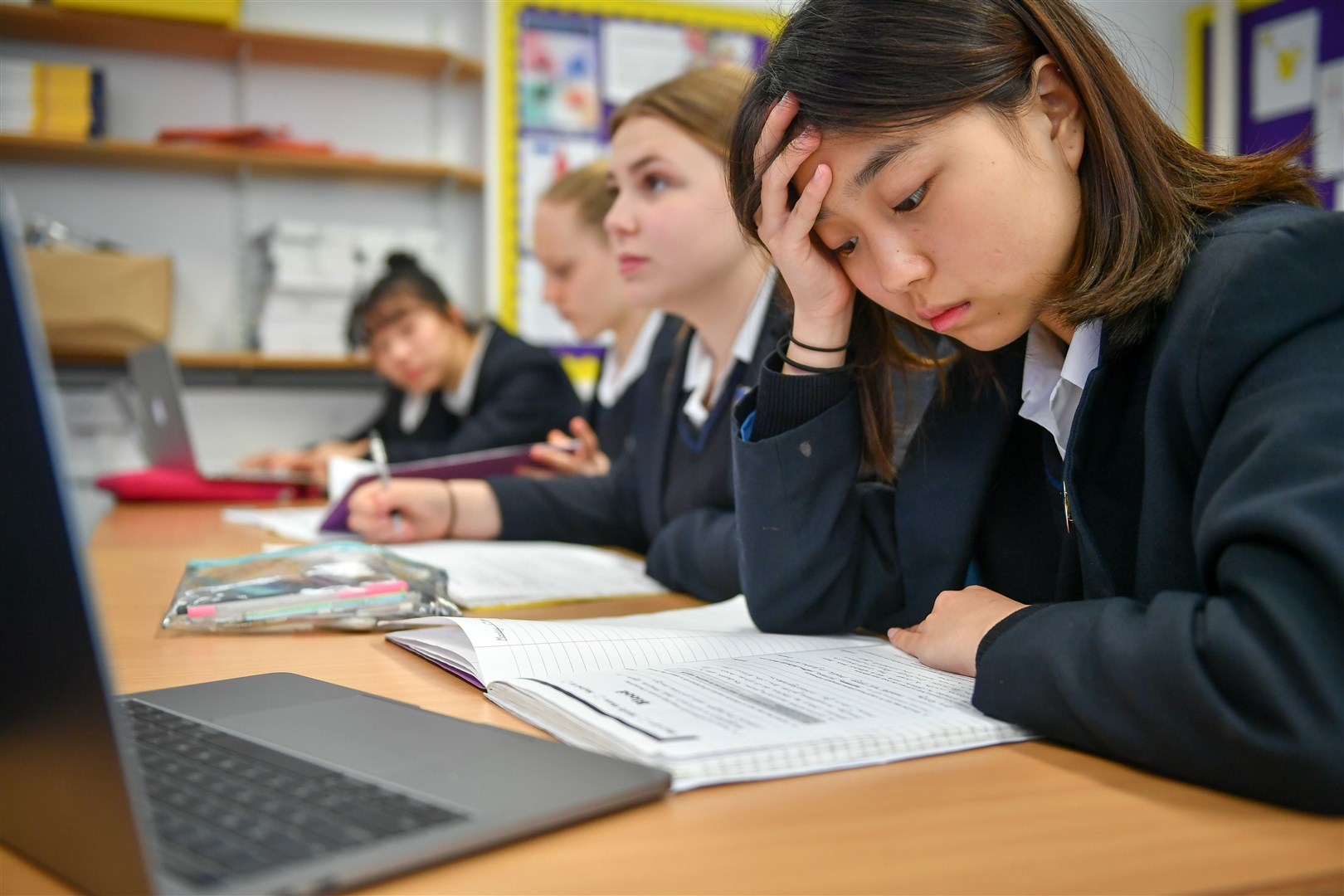 Among its findings the report showed pupils in years 10 and 11 were most disadvantaged by online learning, and that girls suffered greater anxiety than boys about returning to school (Ben Birchall/PA)