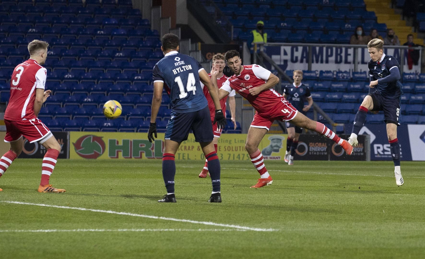 Picture - Ken Macpherson, Inverness. Betfred Cup Group stage. Ross County(3) v Stirling Albion(0). 14.11.20. Ross County's Oli Shaw openinng goal.