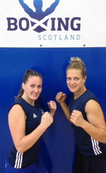 Connie Ramsay (left) with Scottish champion Lynne Carter.