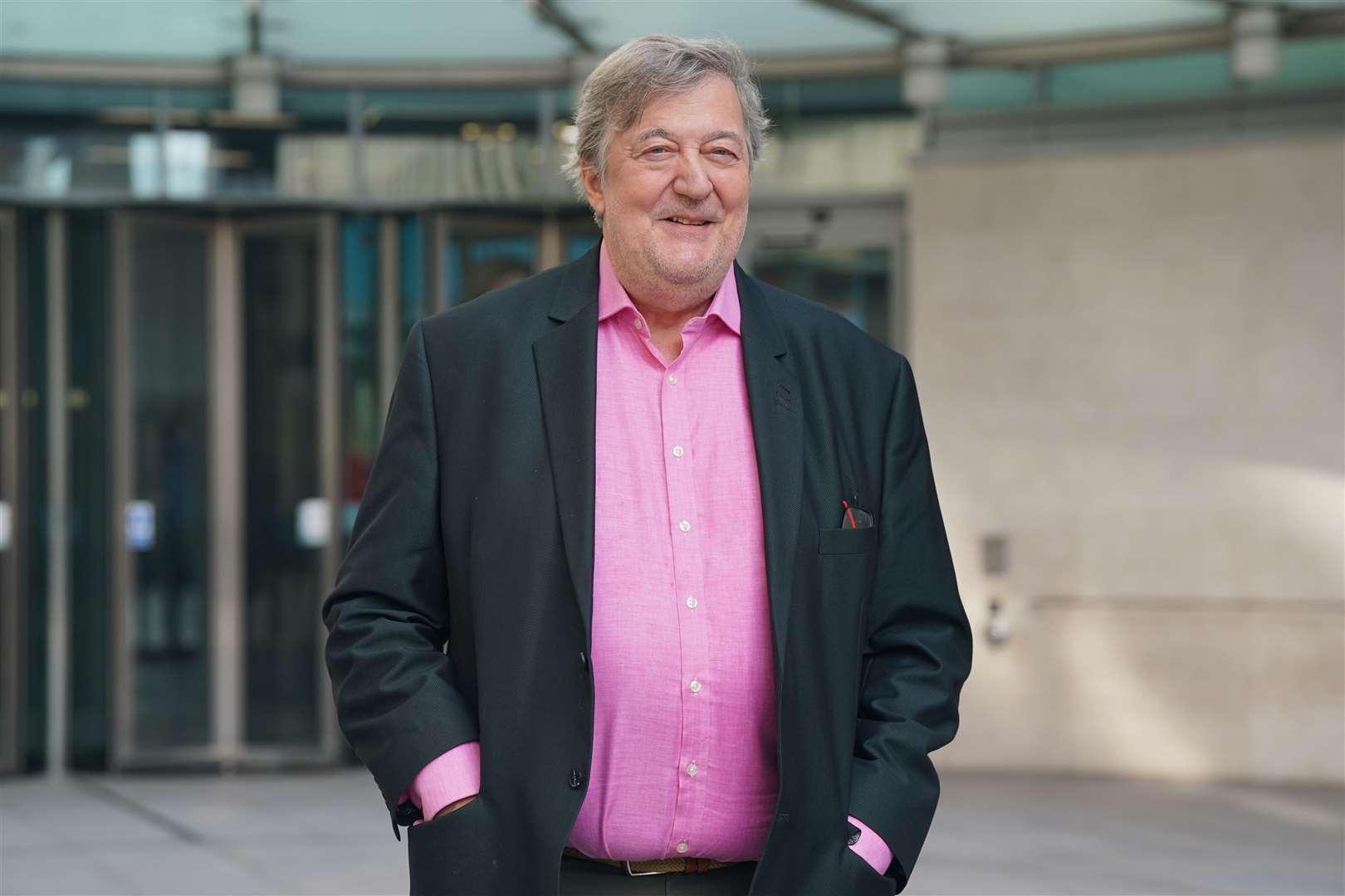 Comedian Stephen Fry outside BBC Broadcasting House in London (Lucy North/PA)