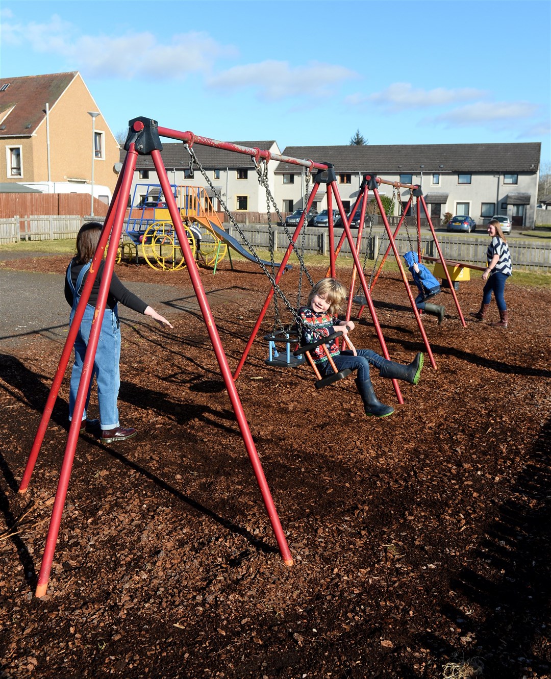 The bark at the play area in Aird Road was deemed to be of insufficient depth.