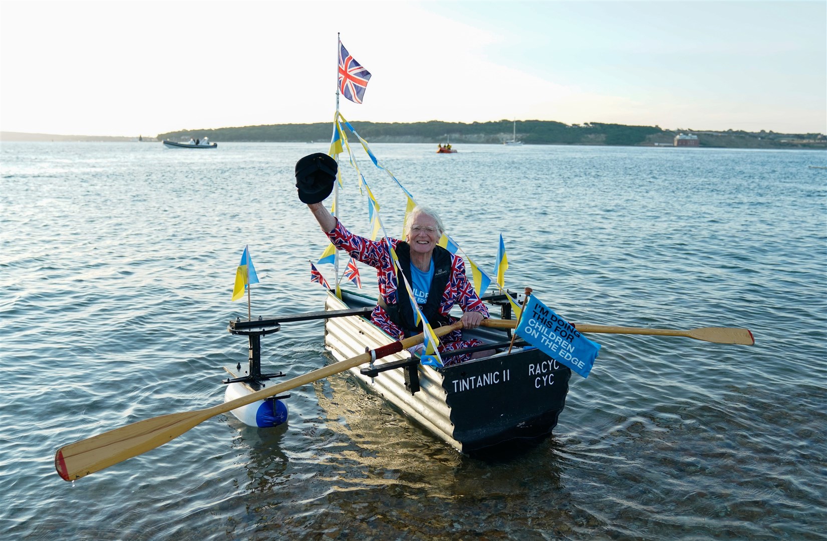 Mr Stanley made the boat out of corrugated iron (Andrew Matthews/PA)
