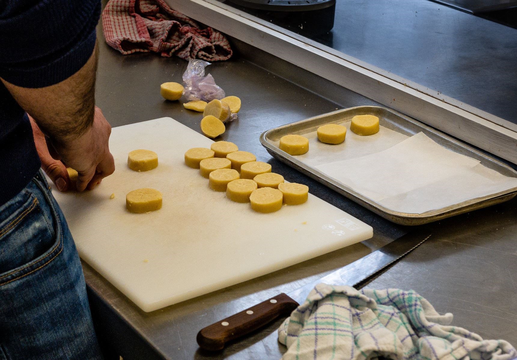 Preparing shortbread at one of the regional heats. Picture by Andy Kirby.