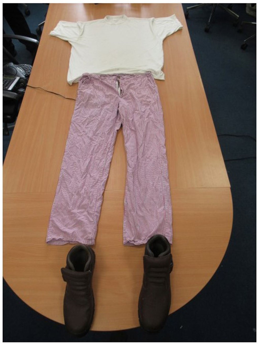 Police handout of the chef’s clothing and footwear that Daniel Khalife was wearing following his escape from HMP Wandsworth (Met Police/PA)