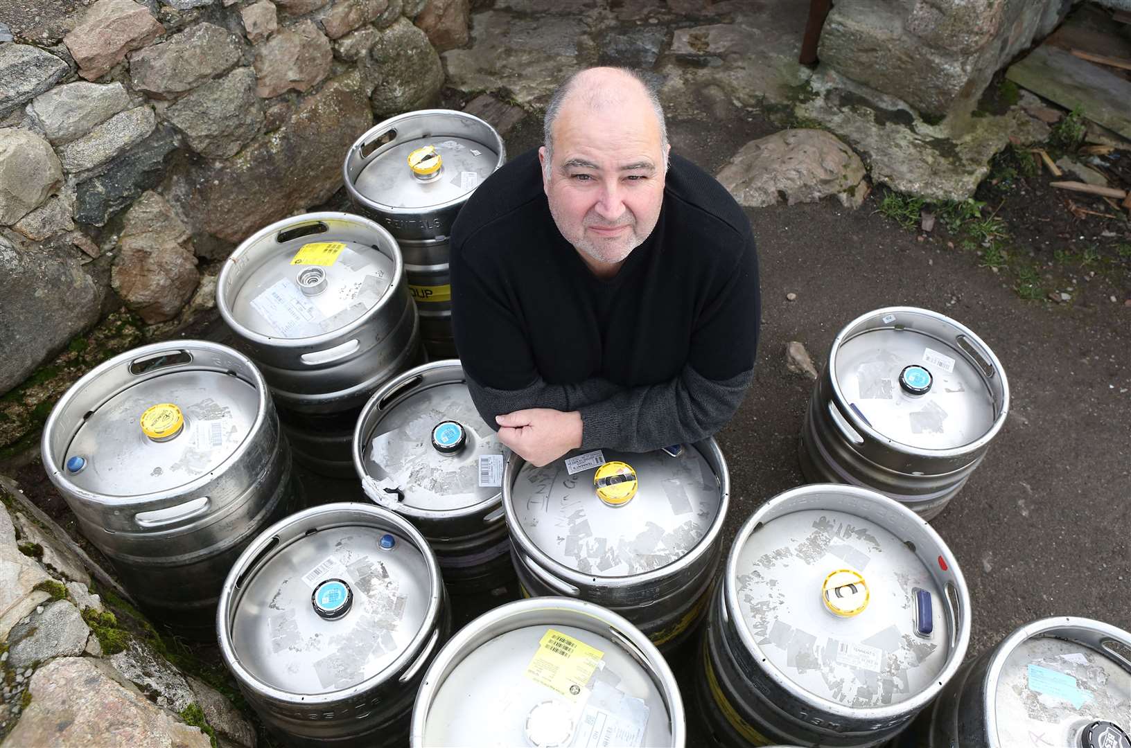 Hugh Morrison of the Smoo Cave Hotel in Durness who is left with barrels of excess beer after the rules changed about who could visit the bar....story Mike Merritt...pic Peter Jolly