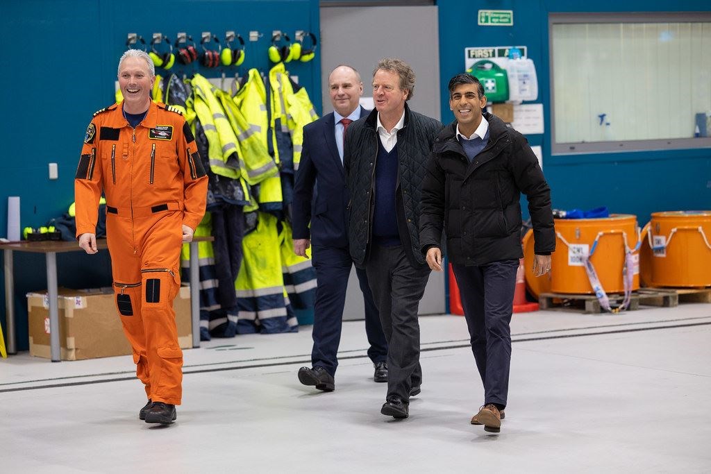 12/01/2023. Inverness, United Kingdom. The Prime Minister Rishi Sunak visits Inverness Helicopter Search & Rescue. Picture by Simon Walker / No 10 Downing Street