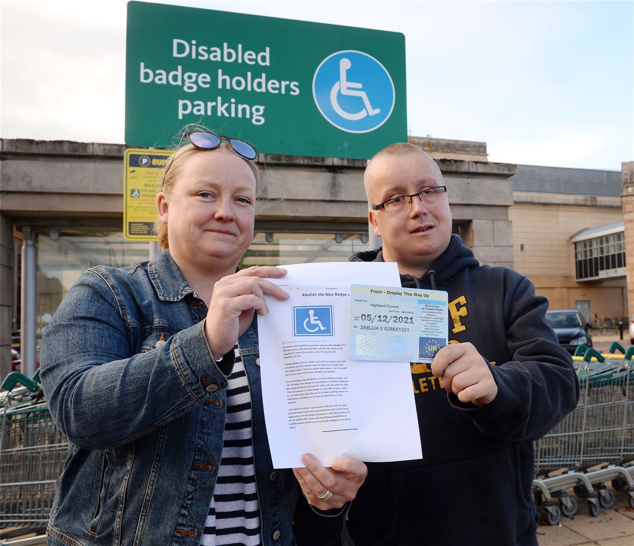 Danielle and brother Bradley Morrall, who is a blue badge holder, want to scrap blue badge fees.Picture Gary Anthony..
