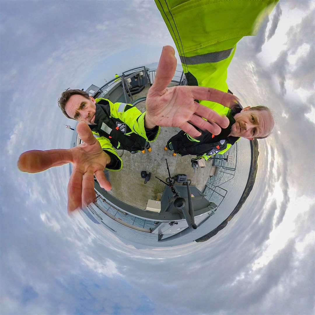 Liam Anderstrem and Mark Craig using the 360 lens.
