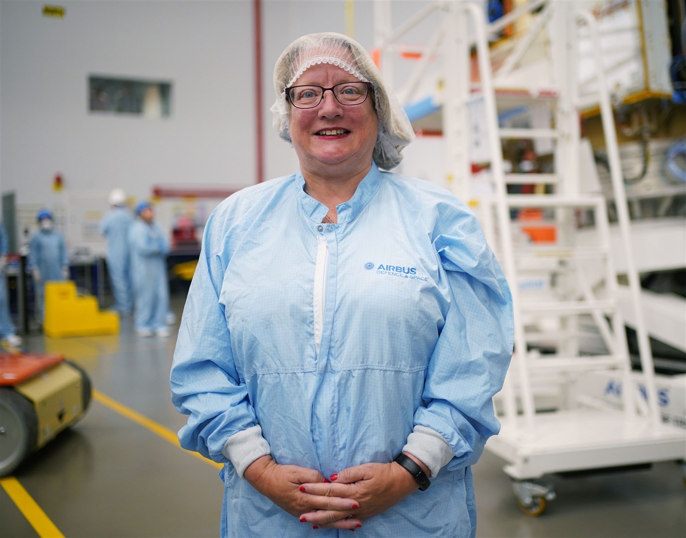Maria Cody, head of ESA policy at the UK Space Agency, at the Airbus factory in Hertfordshire (Yui Mok/PA)