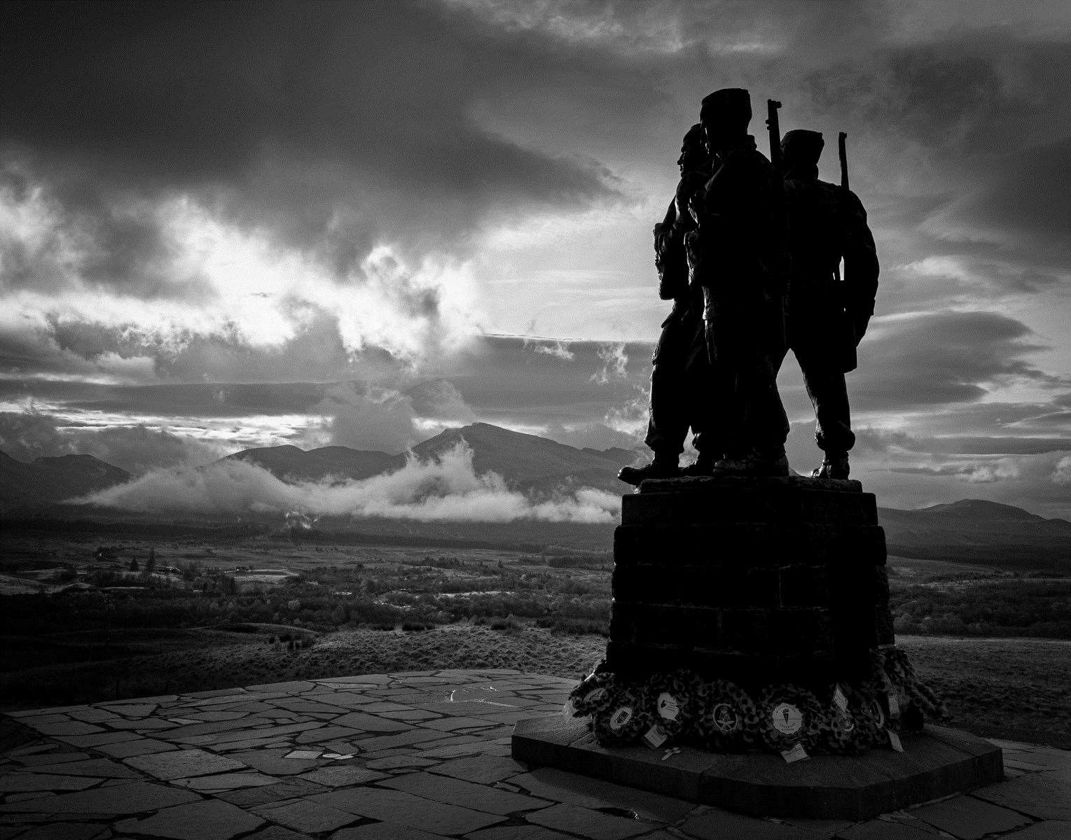 A moving photo of the Commando War Memorial at Spean Bridge earned Andy Kirby second place in the monochrome category.