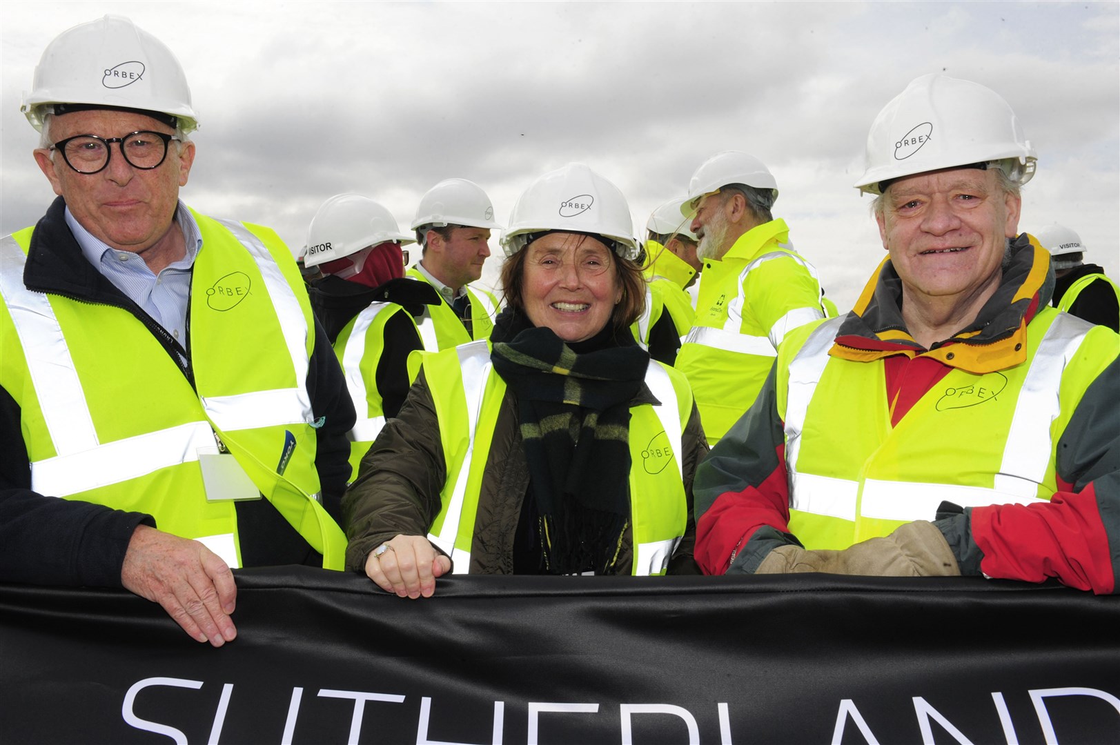 Jamie Stone (left) at the groundbreaking ceremony with Dorothy Pritchard from Melness Crofters Estate and Roy Kirk from HIE.