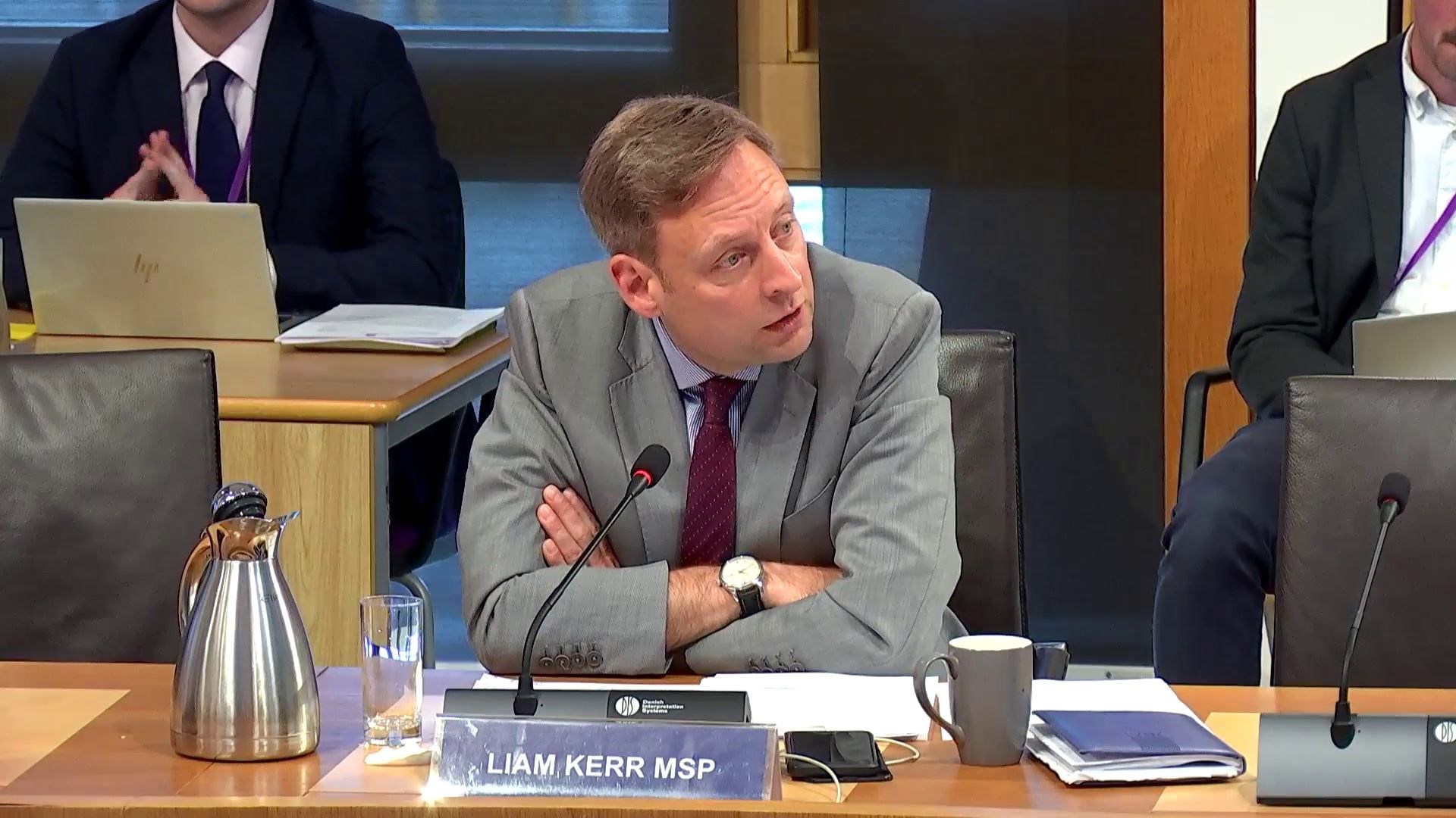 North East MSP Liam Kerr questions Mairi MacAllan on the A96.