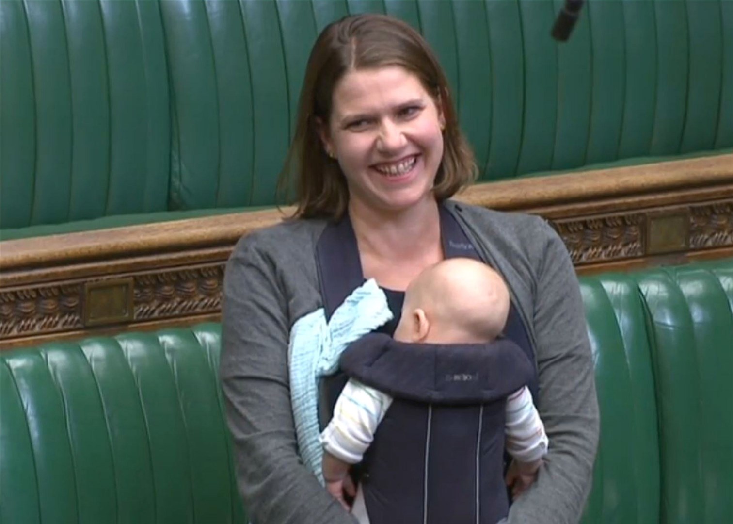 Then-Liberal Democrat deputy leader Jo Swinson took her newborn baby to the Commons chamber in September 2018 (PA)