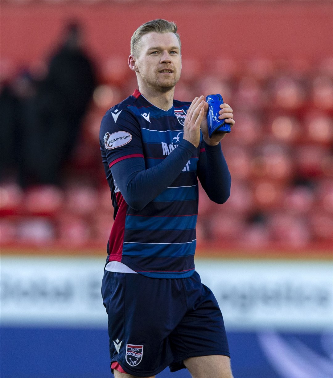 Picture - Ken Macpherson, Inverness. Aberdeen(1) v Ross County(2). 22.02.20. Ross County's Billy McKay celebrates at the end.