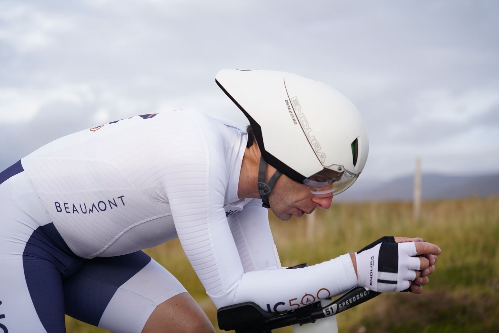 The determination to break the NC500 record set last year by Durness native Robbie Mitchell is plain to see on Mark Beaumont's face. Picture: Markus Stitz