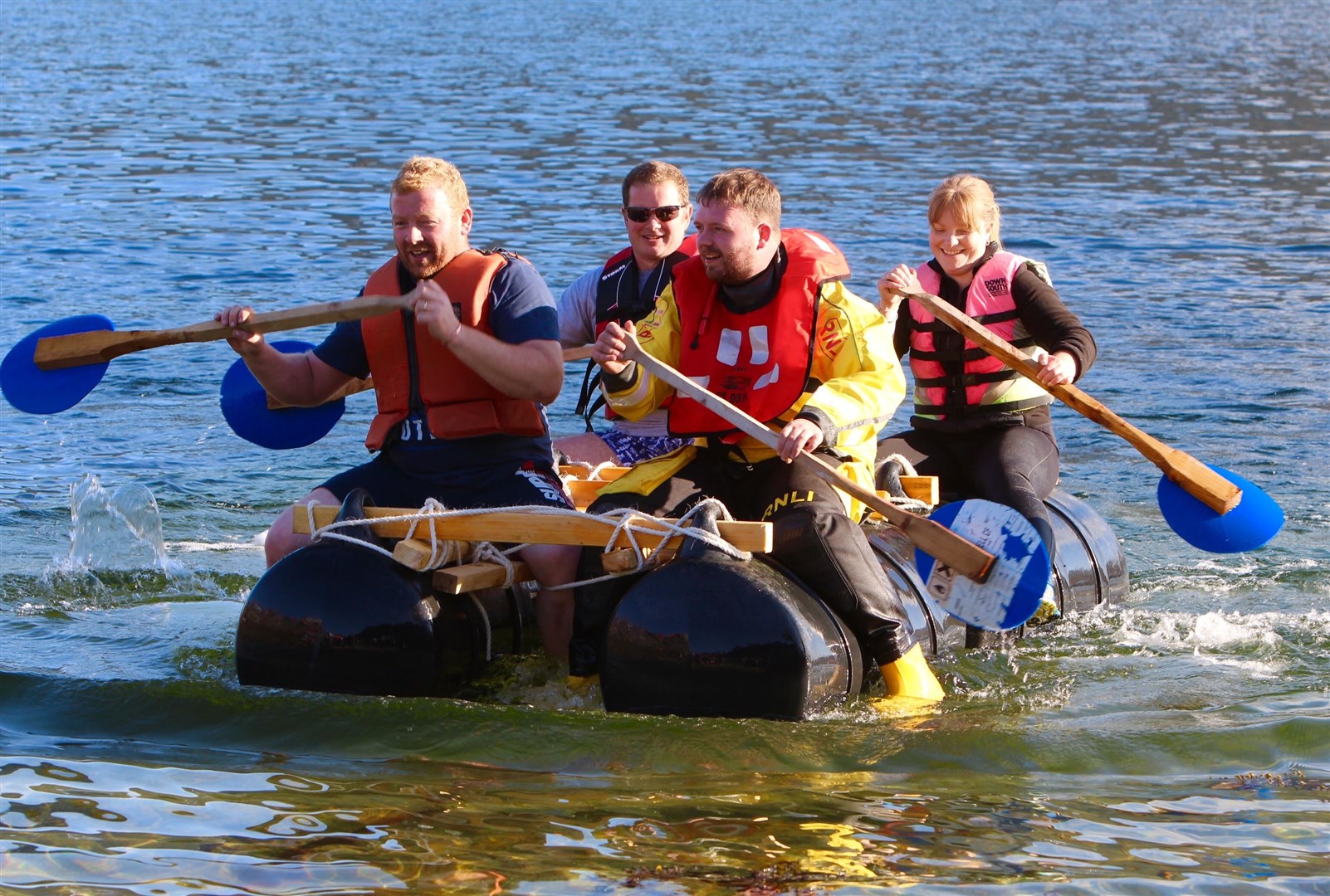 The winning raft race team from SGM Motors. Picture: Joan Murray