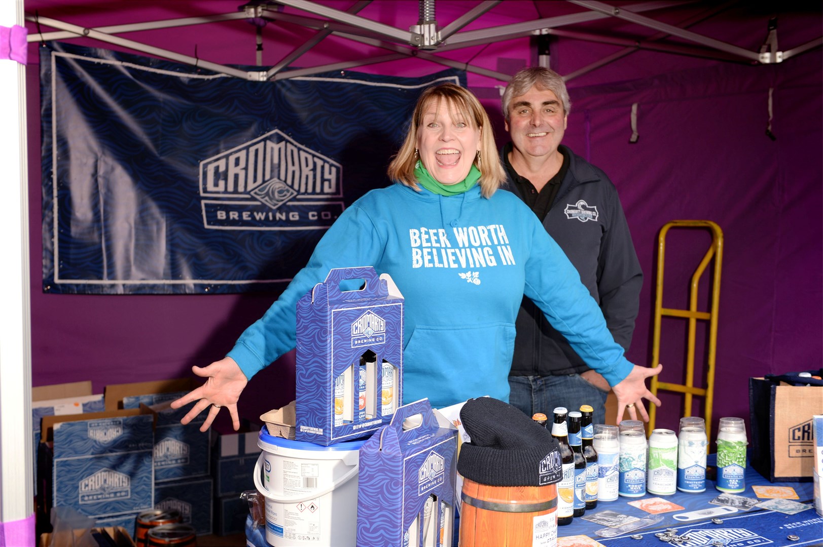 Jennie and Chap Middleton from the Cromarty Brewing Company did a brisk trade. Pictures: James Mackenzie