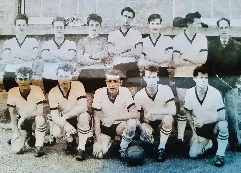 Kenny "Raigie" Macleod, bottom left, pictured with the Ullapool team in 1975.