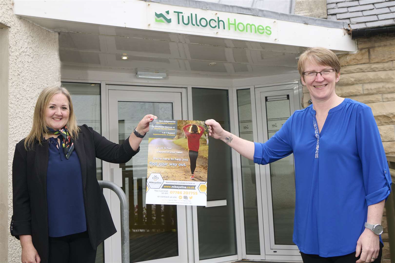 Tulloch Homes HR director Lorna Cameron with Mikeysline chairwoman Donna Smith.