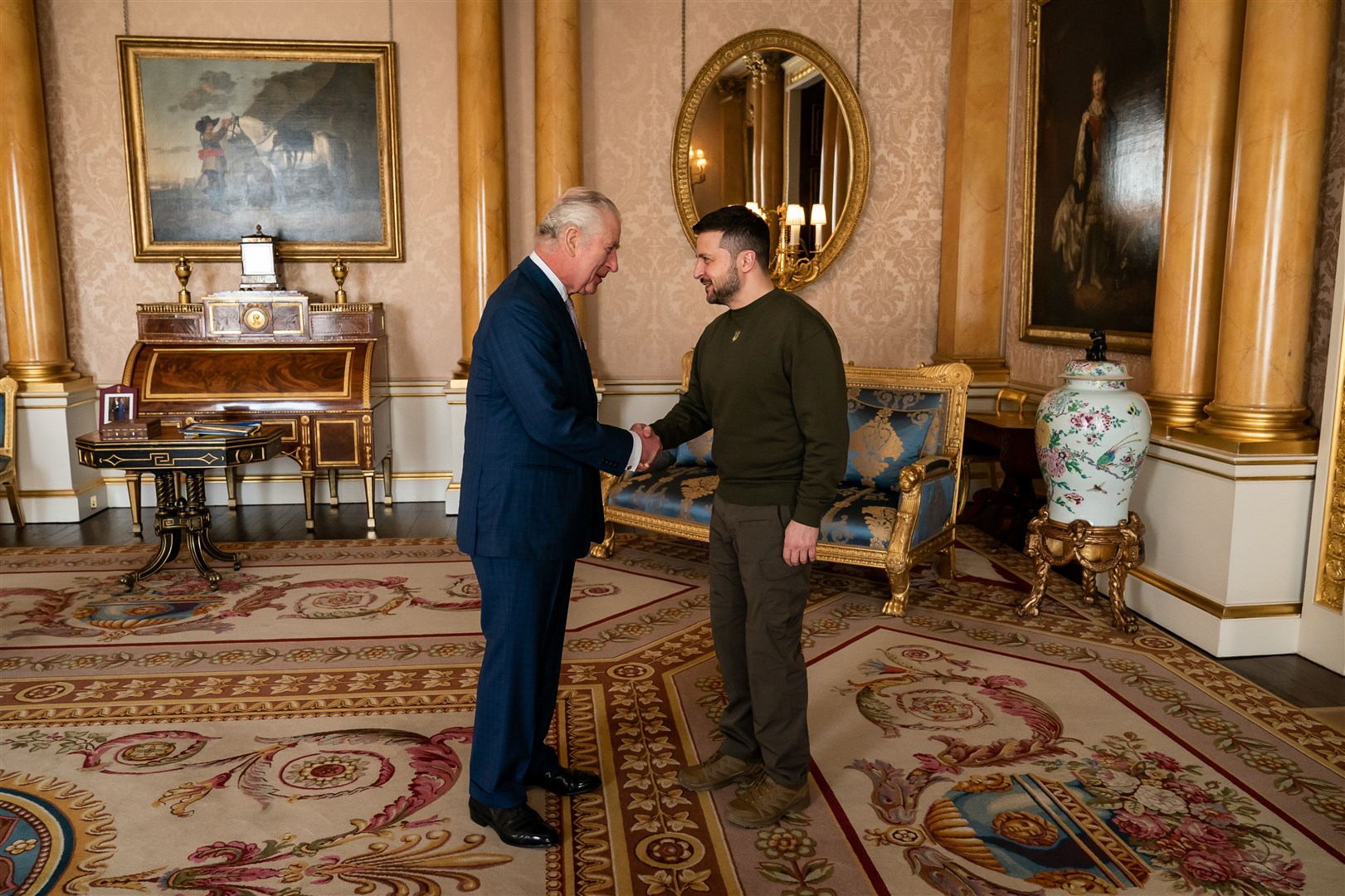 The King met Ukrainian President Volodymyr Zelensky at Buckingham Palace on Wednesday (Aaron Chown/PA)