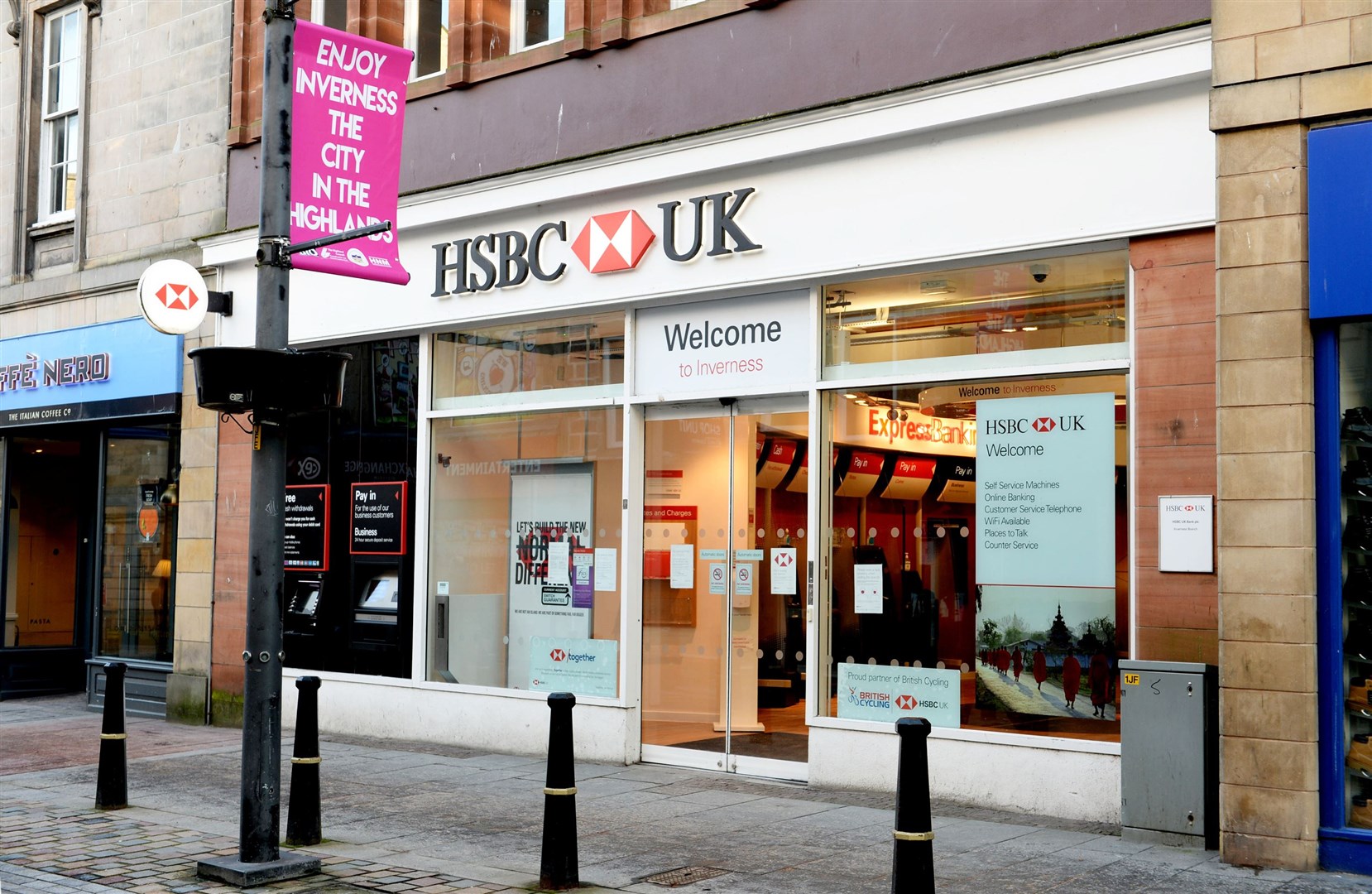 The Inverness High Street branch is HSBC's only branch in the Highland Council area.