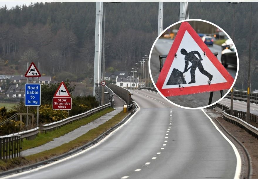 The roadworks will affect one lane of the northbound carriageway between the Kessock Bridge and slip road for North Kessock.
