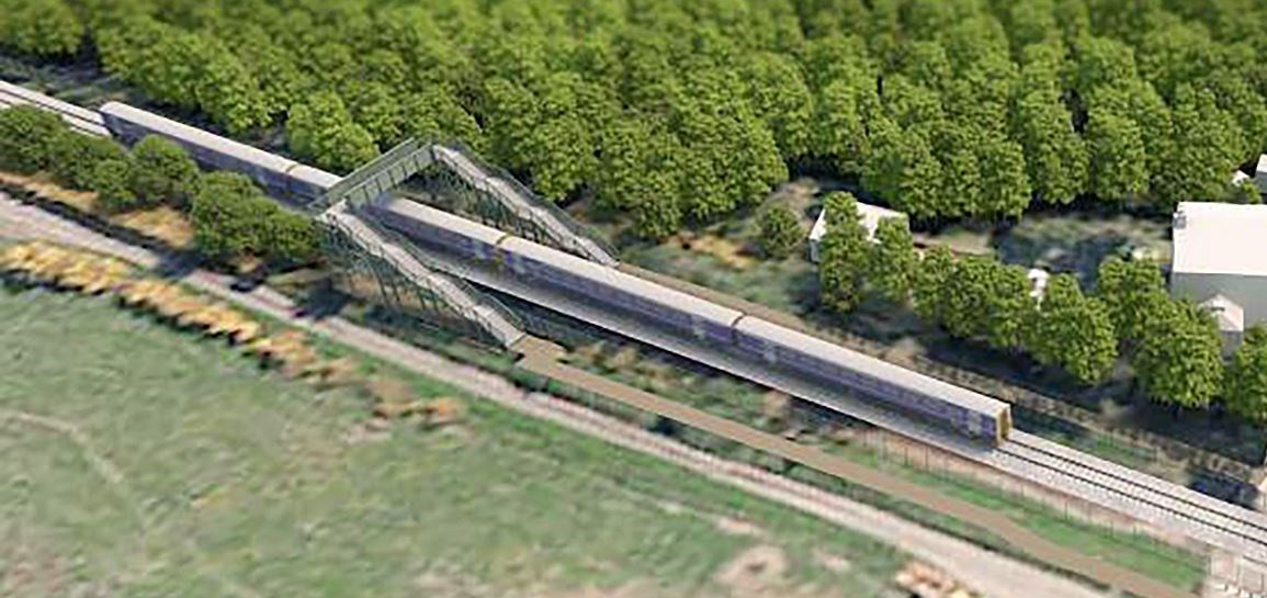 The proposed cycle and foot bridge, which will provide continued access across the Petty level crossing.