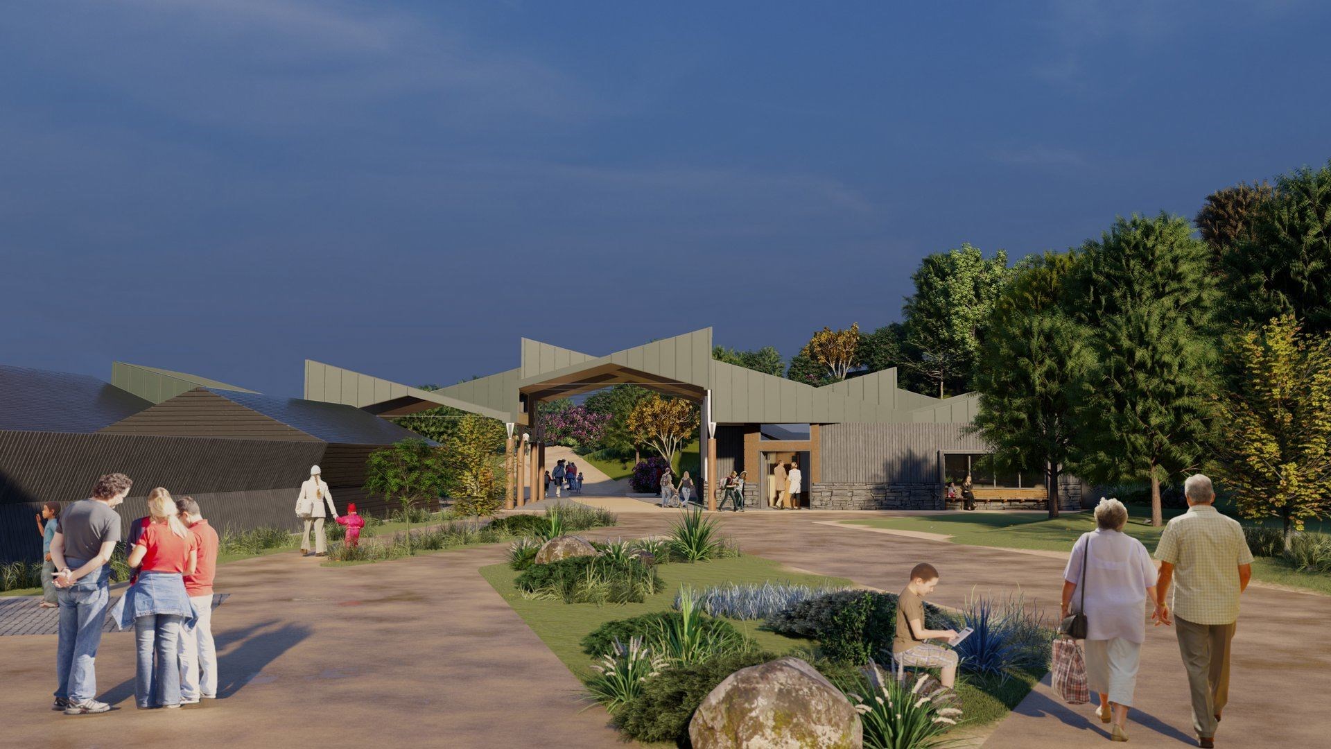 The proposed main building forming Scotland's wildlife discovery centre.