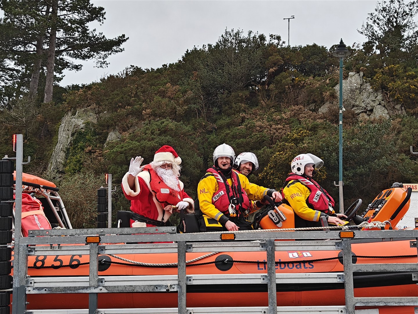 Santa makes a welcome arrival. Picture: Kyle RNLI
