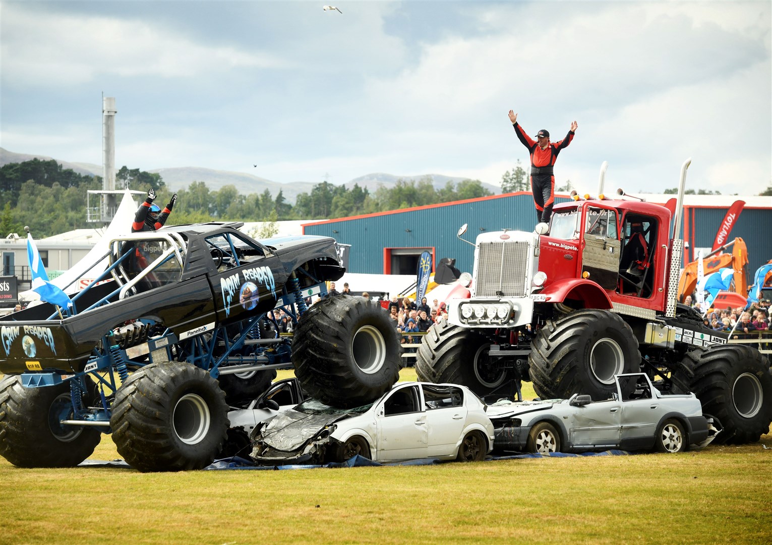 The Grim Reaper and Big Pete monster trucks. Picture: James Mackenzie.