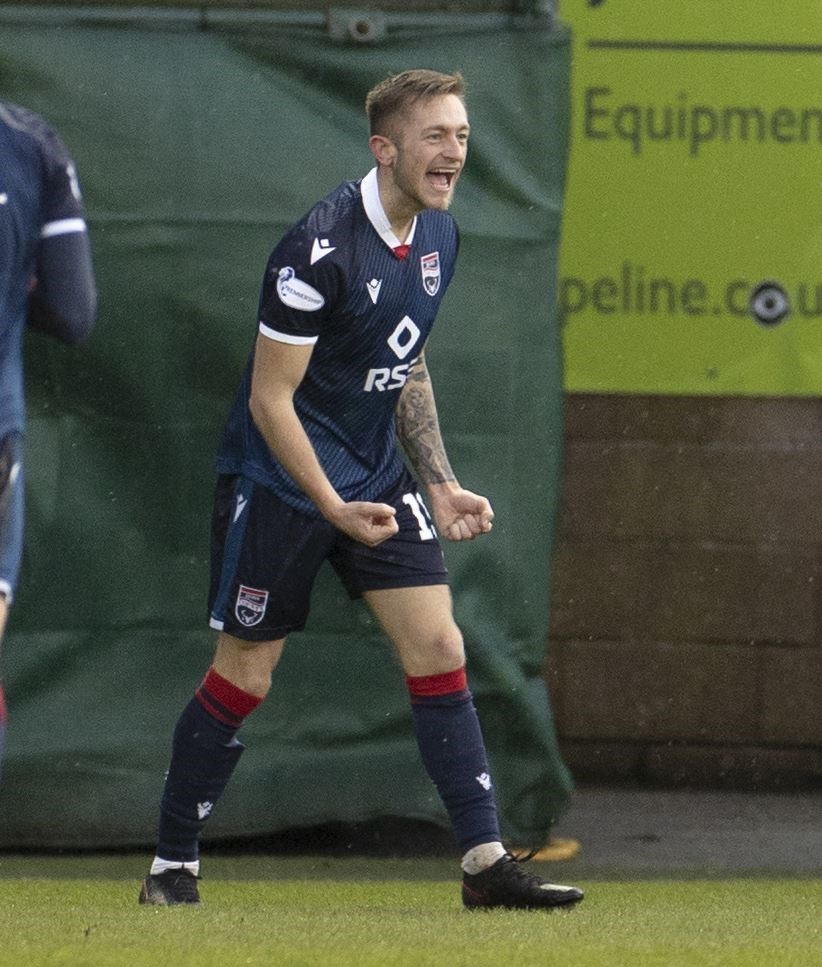 Charlie Lakin scored the winning goal against Hamilton to ensure that Ross County will not finish bottom of the table. Picture: Ken Macpherson