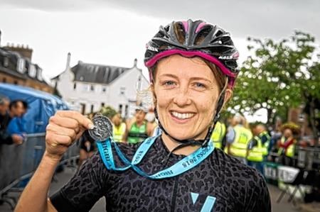 Louise Dytch was the first athlete over the line at the 2018 Highland Cross.