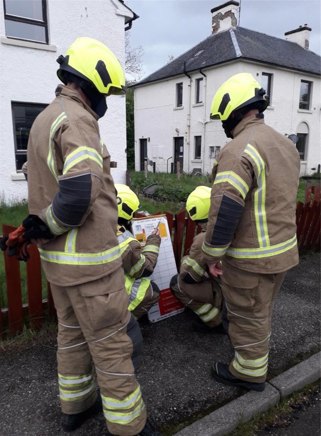 The fire training at Meiklefield Road, Dingwall.