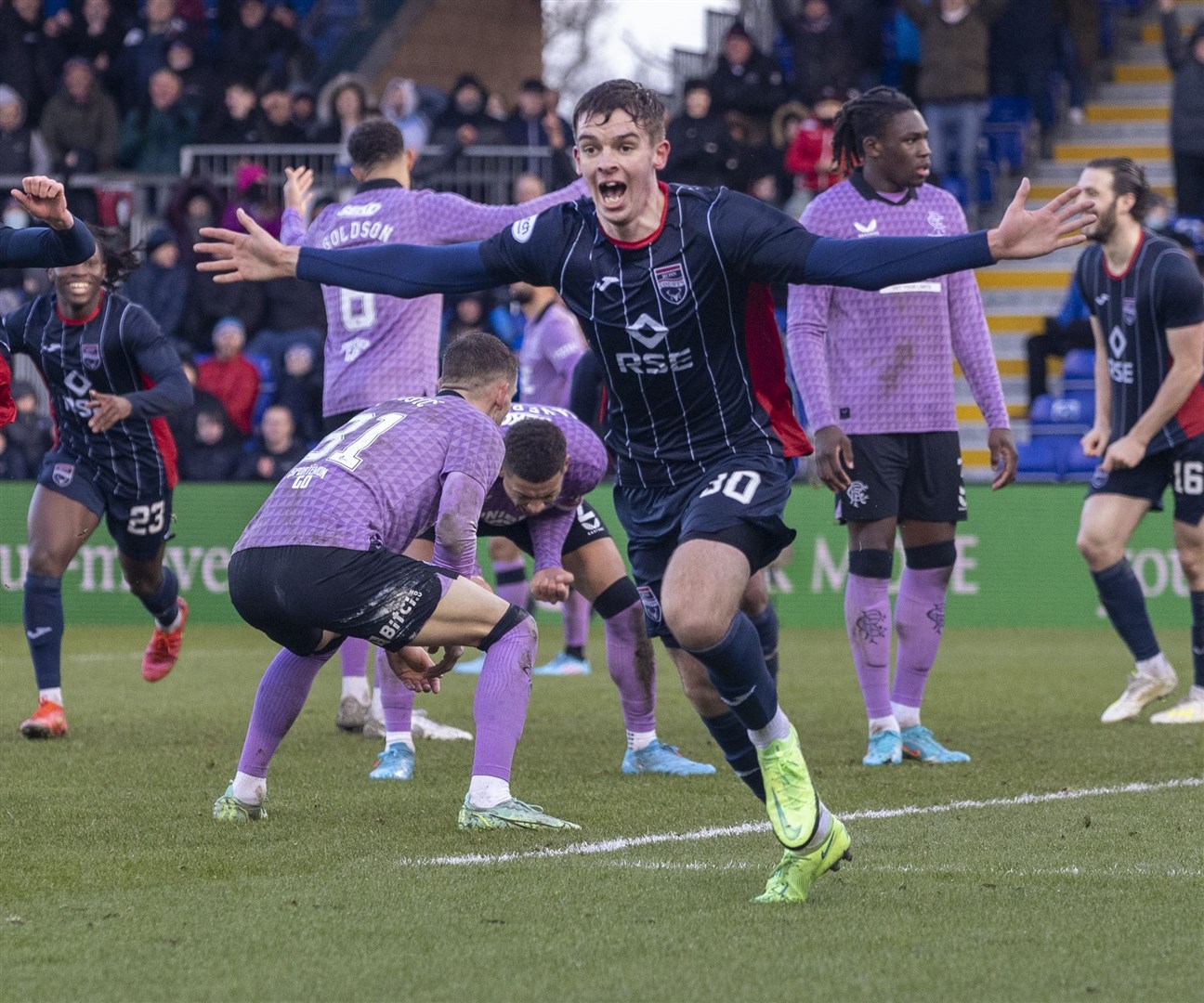 Matthew Wright scored an injury time equaliser for Ross County against Rangers. Picture: Ken Macpherson