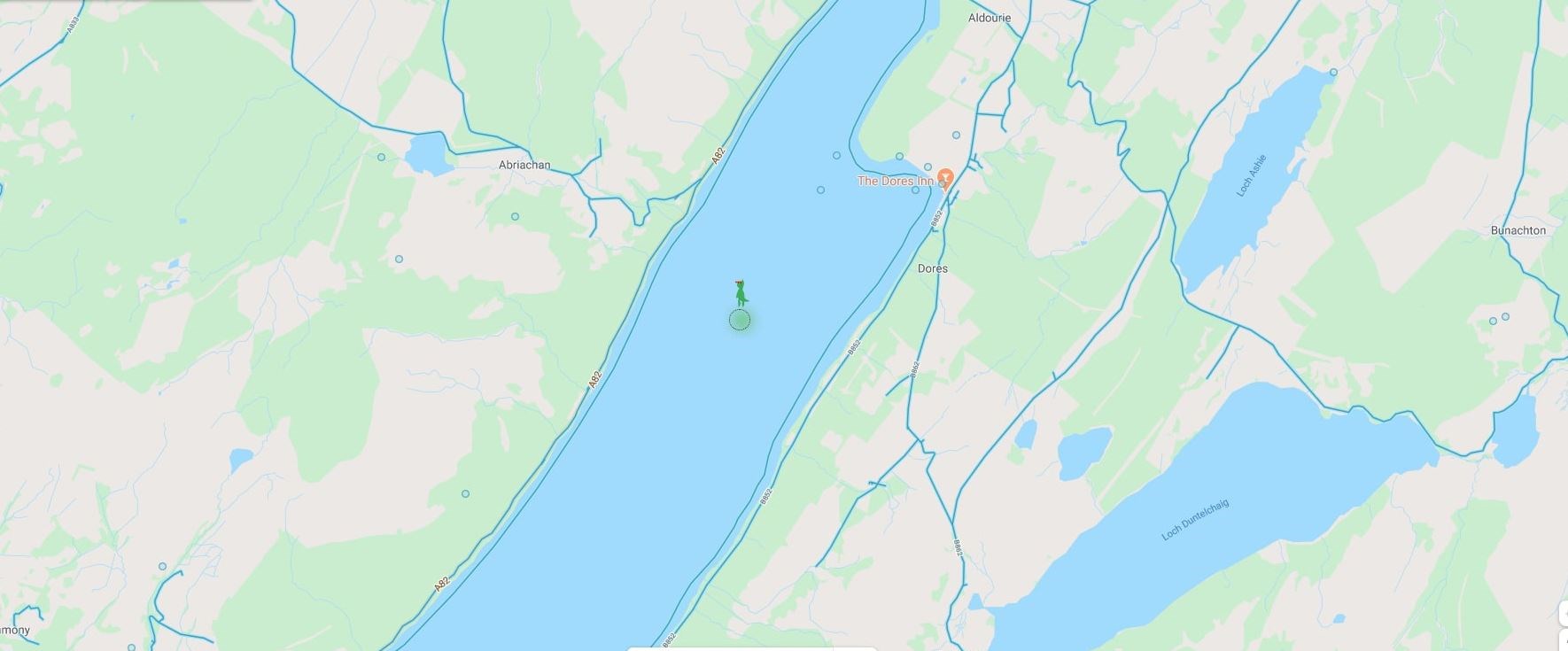 Nessie can be seen on Google Maps when you zoom in anywhere near Loch Ness.