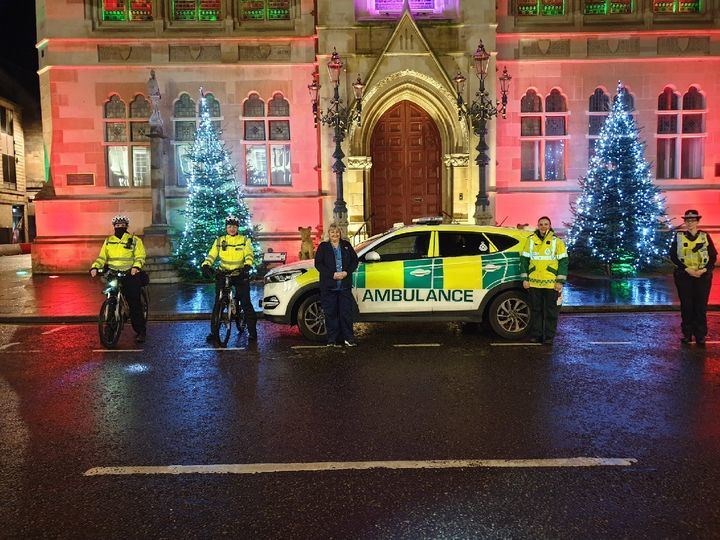 Some of the team's officers outside the Town House in Inverness. Picture: Police Scotland.