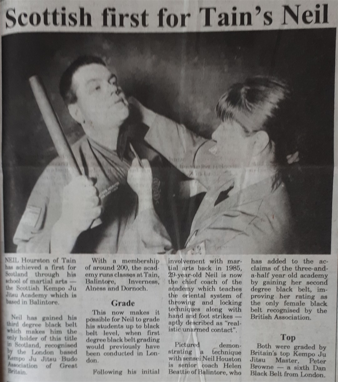 How the Ross-shire Journal reported local black belt achievements 25 years ago.
